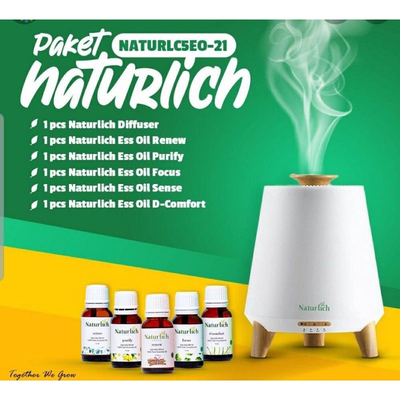 Jual Naturlich DIFFUSER + 5 ESSENTIAL OIL ( ALAT BISA MUSIC DAN