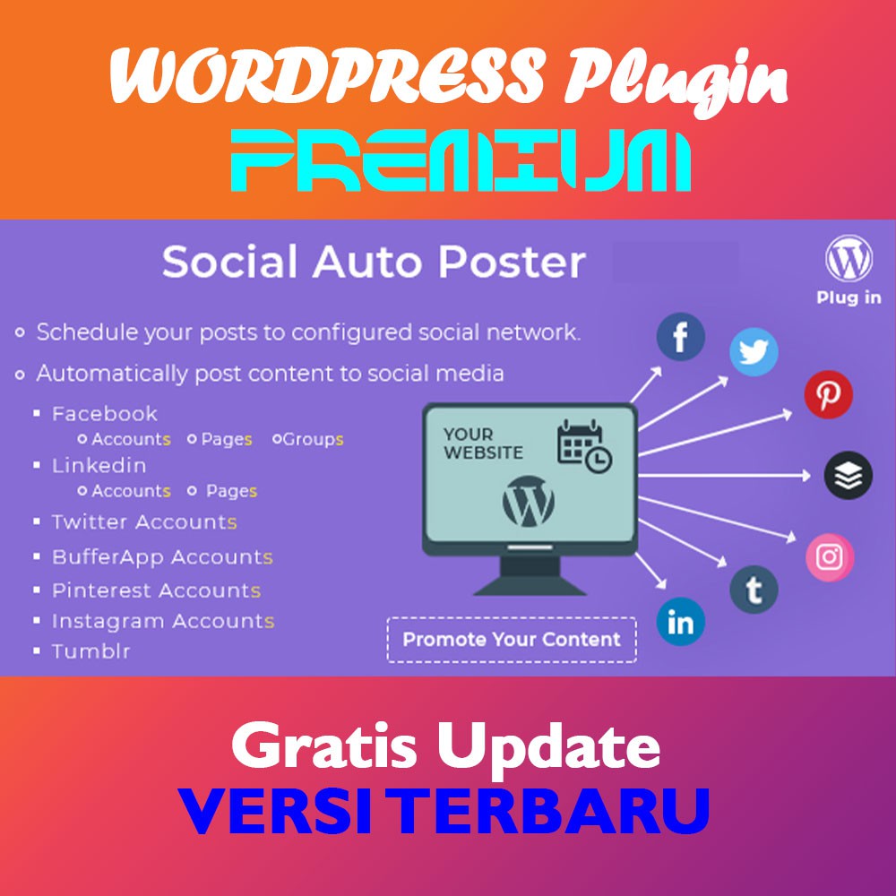 Jual Social Auto Poster WordPress Plugin Shopee Indonesia