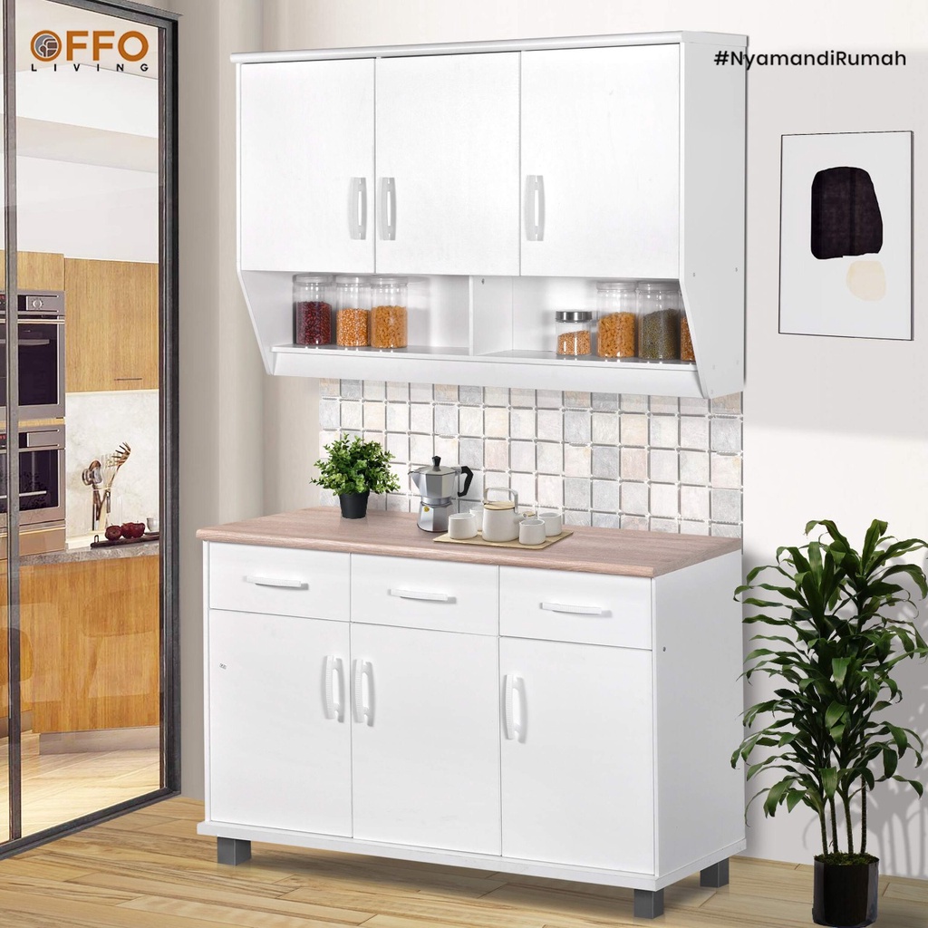 Jual Offo Living Kitchen Set Lemari Dapur 3 Pintu Luna Putih