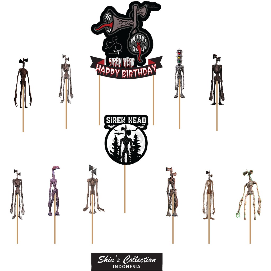 Jual Cake topper Siren Head set isi 12 pc | Shopee Indonesia