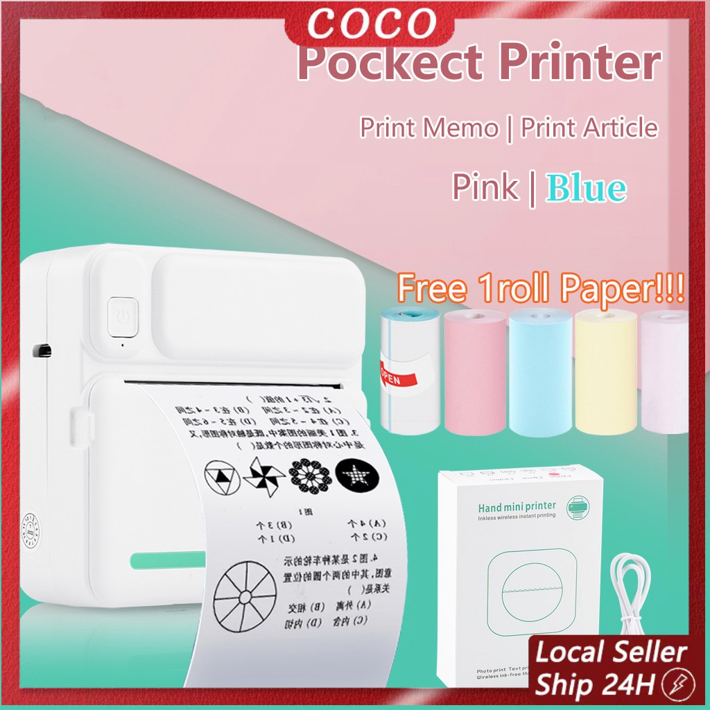 Jual 【COD】Mini Portable Thermal Printer Pocket Printer Wireless