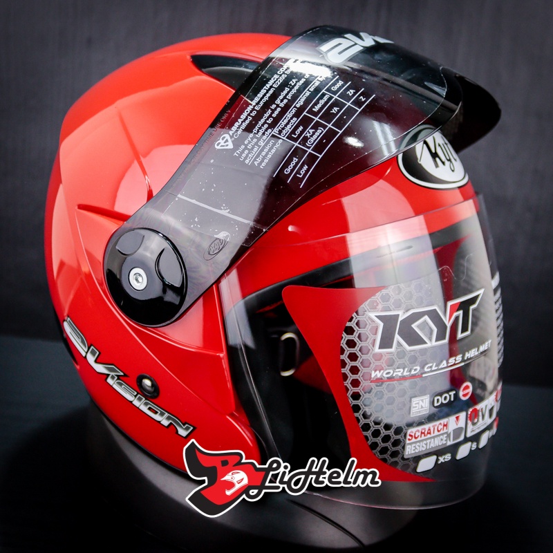 Jual KYT HELM 2 VISION SOLID RED KYT 2VISION HALF FACE Shopee Indonesia