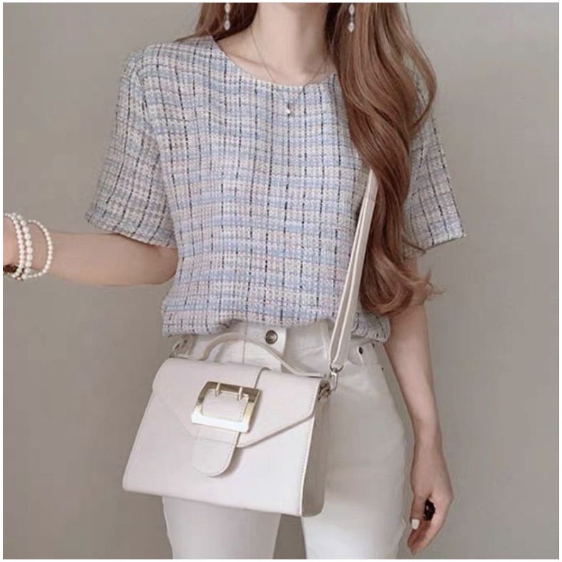 Jual WILLOW TOP 2 COLORS korean top tweed top korean clothing