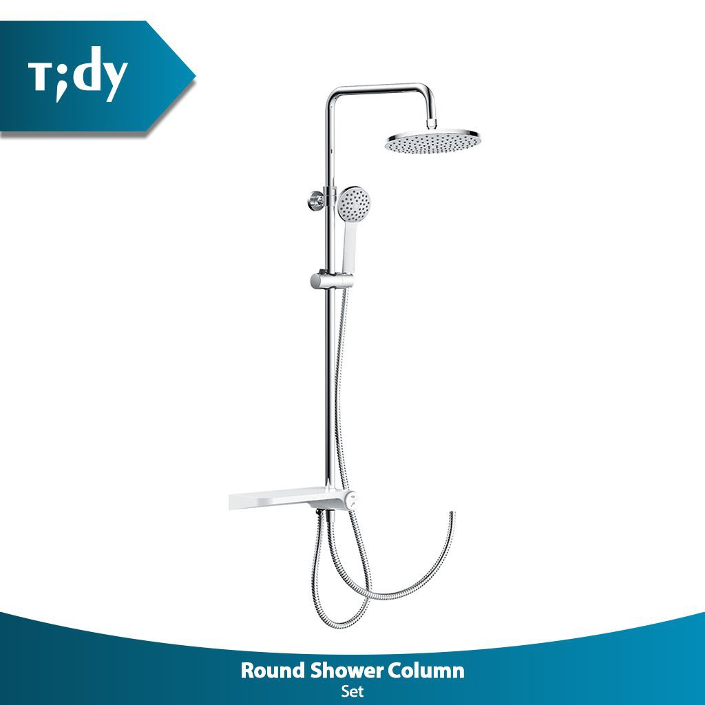 Jual TIDY CC02201 ROUND SHOWER COLUMN SET WITH SHELF Shopee Indonesia