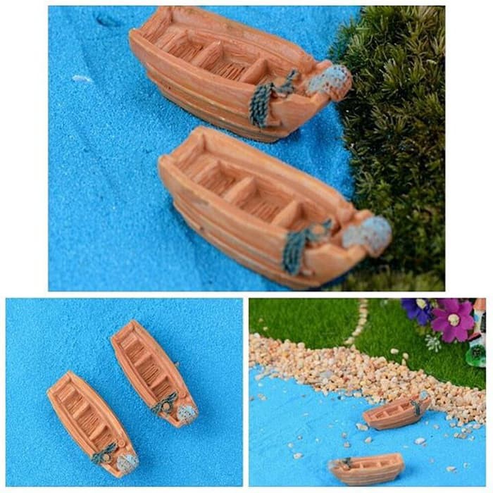 Jual miniature perahu dekorasi terrarium bahan terrarium aquarium