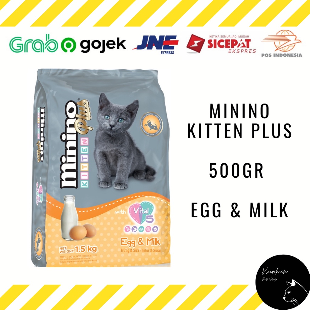 Jual MININO KITTEN PLUS 500GR EGG & MILK (DRY CAT FOOD) Shopee