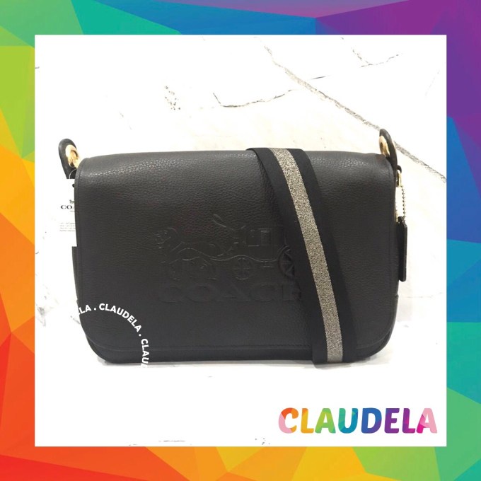 Jual COACH Jes Messenger Shoulder Bag in Black Leather Shopee Indonesia