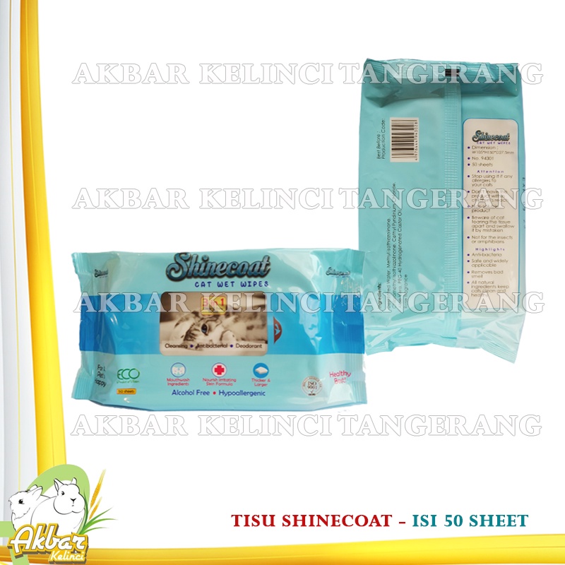 Jual Shine Coat Shinecoat Cat Wet Wipes tisu basah Kucing isi 50 lembar