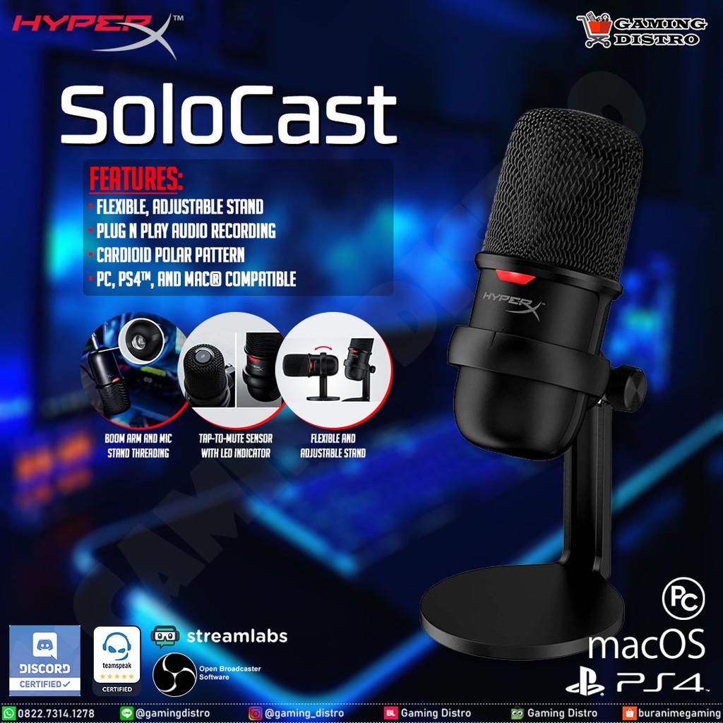 Jual HyperX SoloCast HyperX SoloCast USB Gaming Microphone Shopee