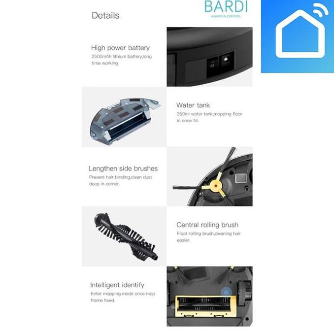 Jual BARDI Smart Robot Vacuum Mopping Cleaner (sapu pel lantai otomatis