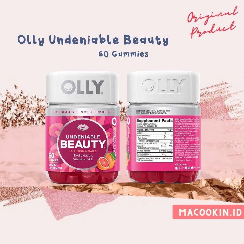 Jual OLLY undeniable Beauty Gummies Hair Skin Nail 100 ORI USA 60