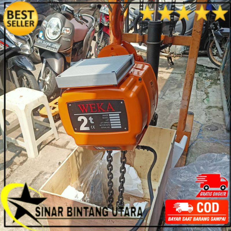 Jual ELECTRIC CHAIN HOIST 2 ton x 6 m WeKa Opt Chain hoist 3 Phase