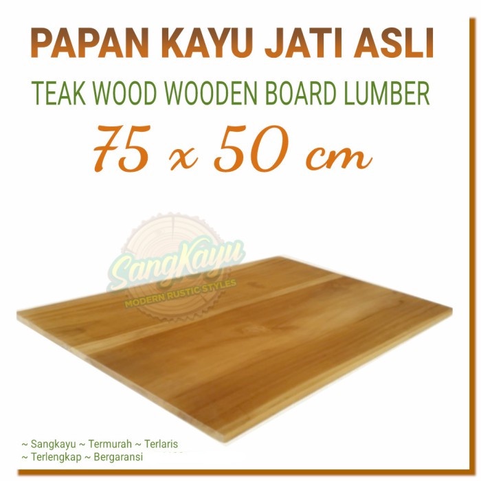 Jual Papan kayu jati asli 75x50 papan ambalan wooden board bahan daun