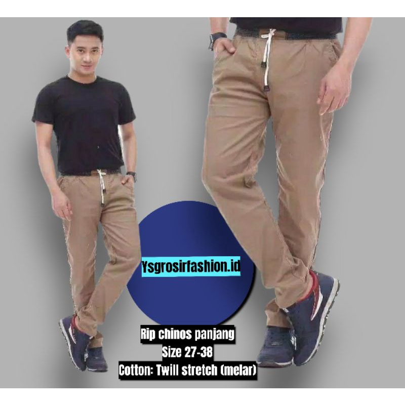 Jual Celana Panjang Pinggang Karet Kolor Strit Slimfit Pinggang Karet