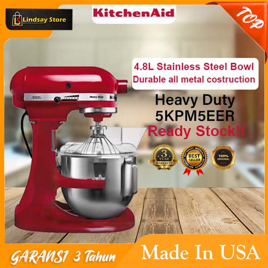Jual KitchenAid Heavy Duty SERI 5KPM5EER Merah Shopee Indonesia
