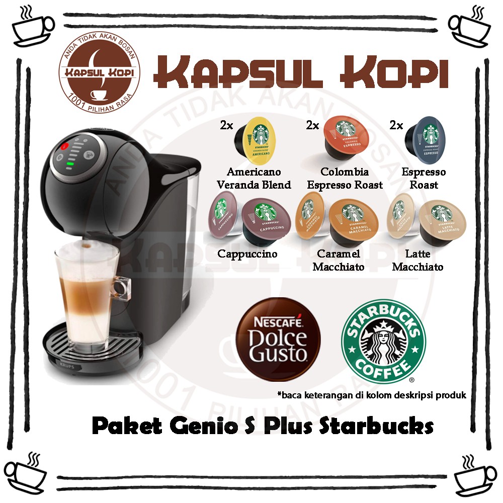 Jual Paket Genio S Plus Starbucks Nescafe Dolce Gusto Mesin Kapsul Kopi
