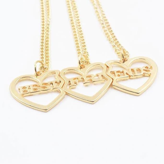 Jual Set 3 Kalung Heart Bff Best Friends Forever Love Shopee Indonesia