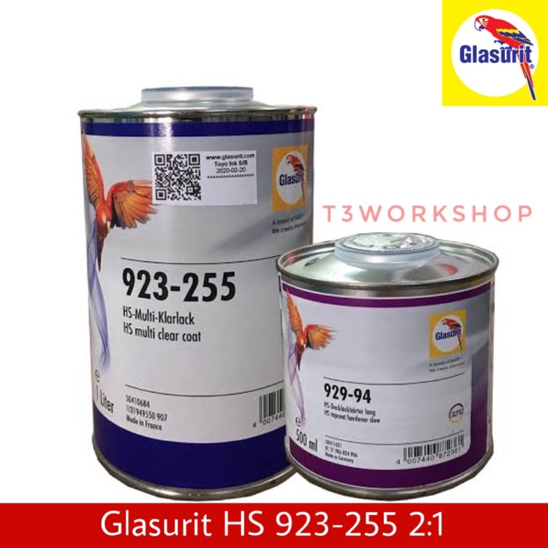 Jual clear Coat Glasurit HS 923255 + Hardener 21 free mixing cup