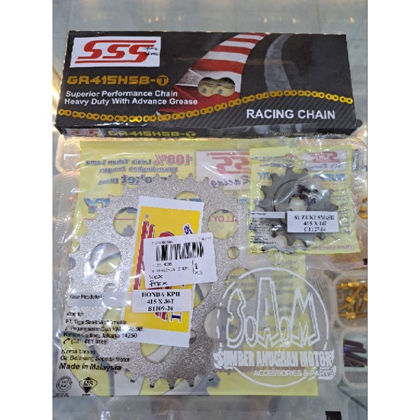 Jual GEAR SET + RANTAI SSS KPH / BLADE / KARISMA / SUPRA X 125 / REVO
