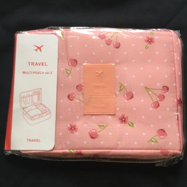 Jual Travel Bag Makeup (Pink Cherry) Shopee Indonesia