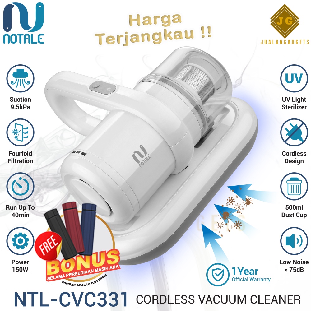 Jual Notale Cordless Vacuum Cleaner UV Anti Dust Mite HEPA Vacum Tungau