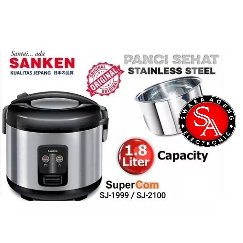 Jual Rice Cooker Stainless Steel Sanken Type SJ1999 (Khusus MedanGOSEND) Shopee Indonesia
