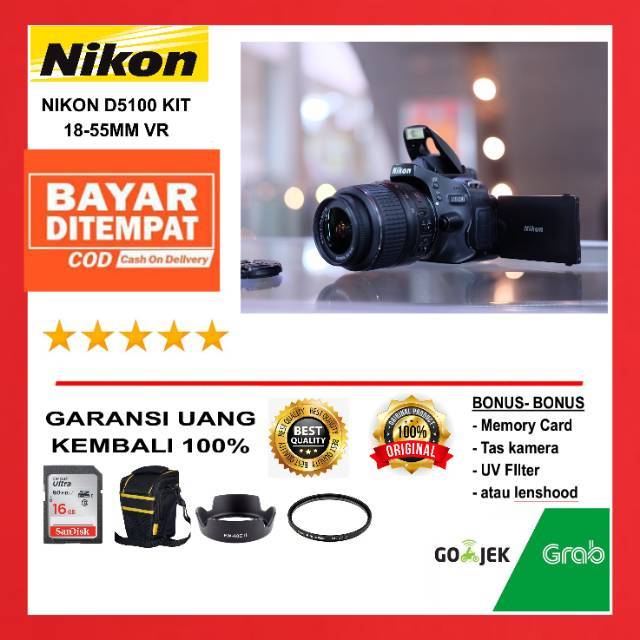 Jual Nikon D5100 kit 1855mm ada Jack mic external Shopee Indonesia