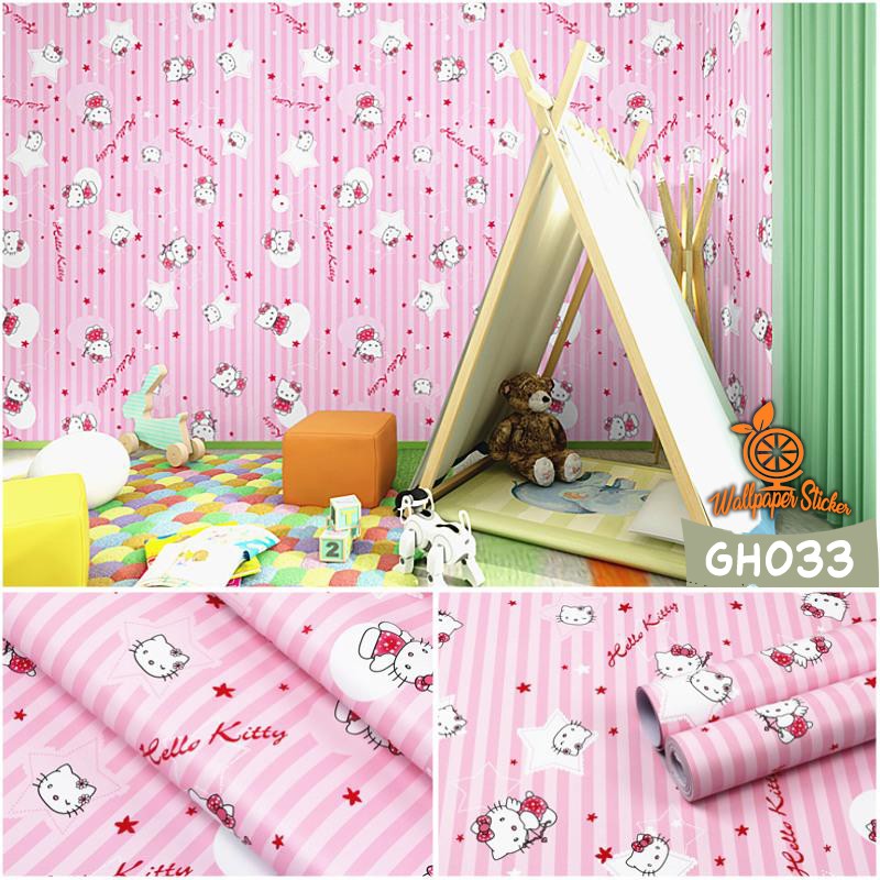 Jual 33 HELLO KITTY wallpaper sticker dinding 45CMX10M WALLSTICKER