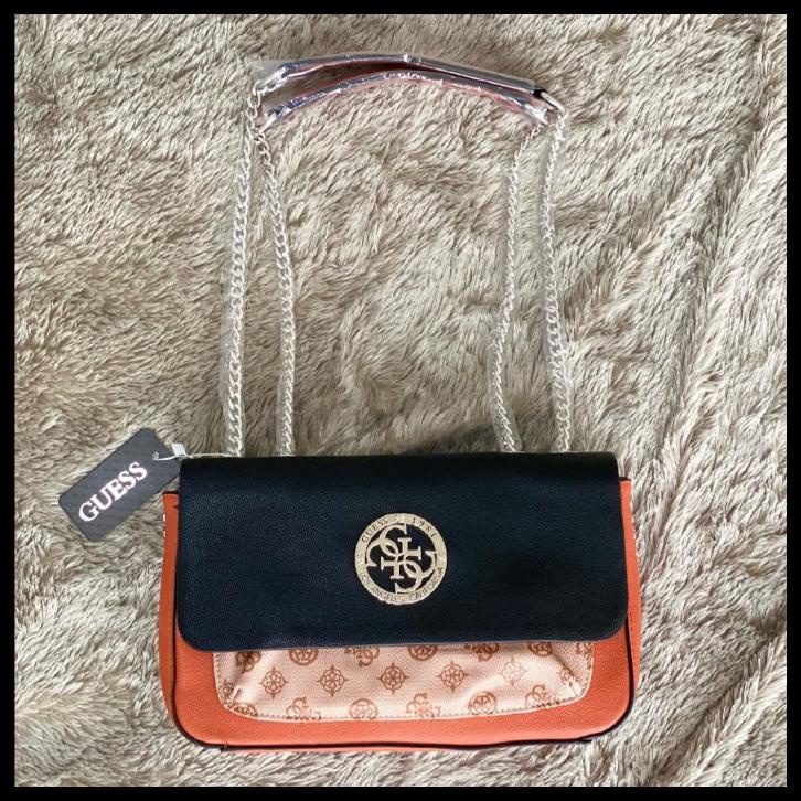 Jual Tas Guess Open Road Motif Crossbody Original Orange Shopee