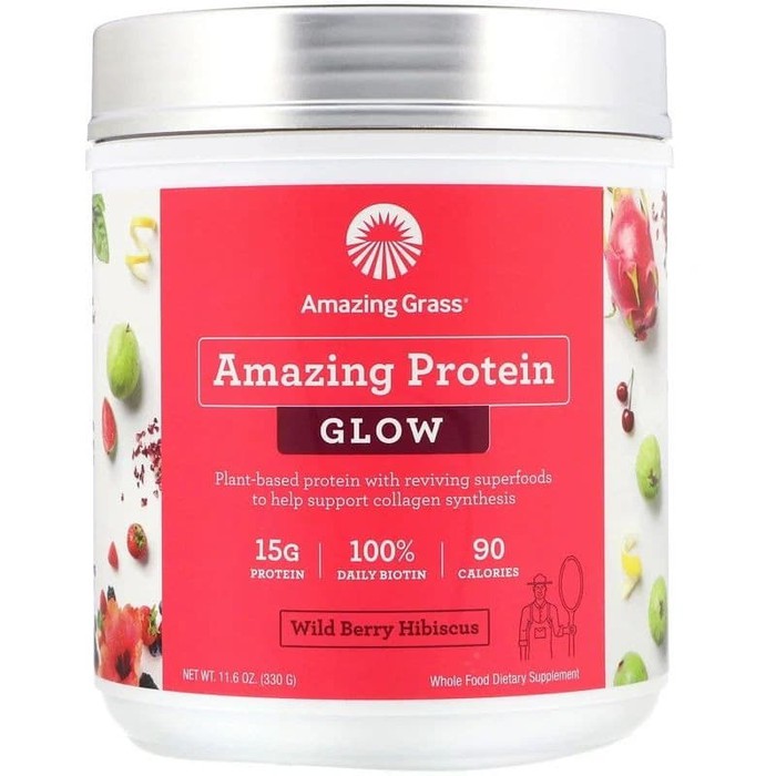 Jual Organic Amazing Protein Glow Wild Berry 330g Amazing Grass