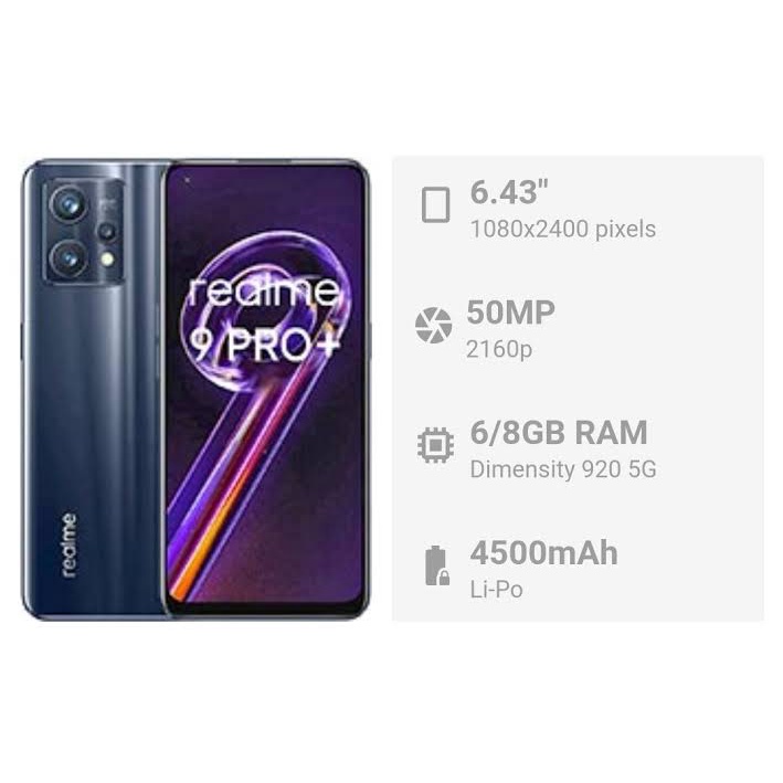 Jual REALME 9 PRO PLUS RAM GB MEMORY 128GB JARINGAN 5G NEW GARANSI 1