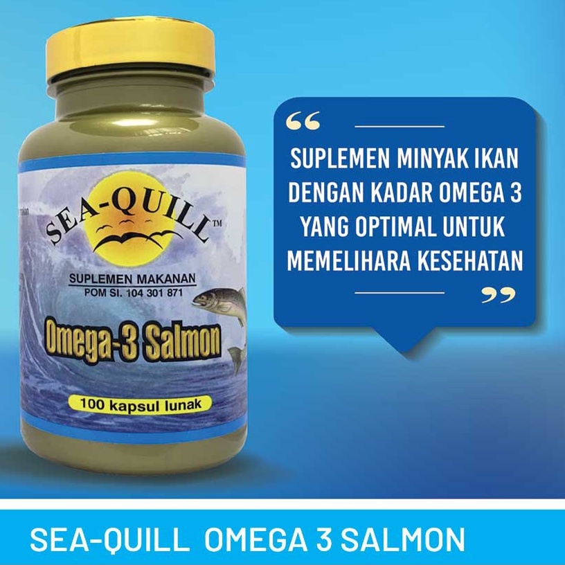 Jual Sea Quill Omega3 Salmon 100 Kapsul Lunak / Fish Oil / Minyak Ikan
