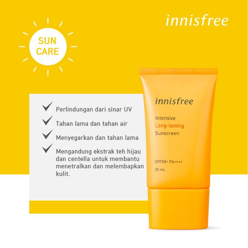 Jual MADE KOREA PROMO SUNSCREEN INNISFREE INTENSIVE LONG LASTING SPF50