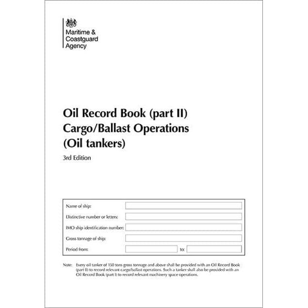 Jual Buku Catatan Minyak Oil Record Book Part II 2 Cargo / Ballast