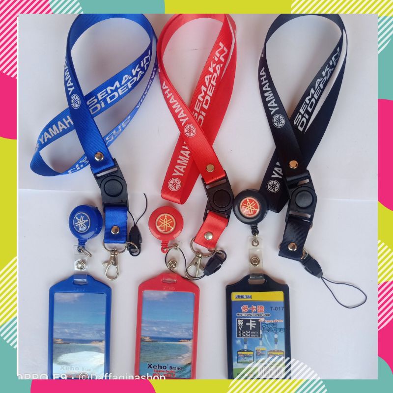 Jual Tali Lanyard Id Card holder yoyo gantung Yamaha paket komplit dan