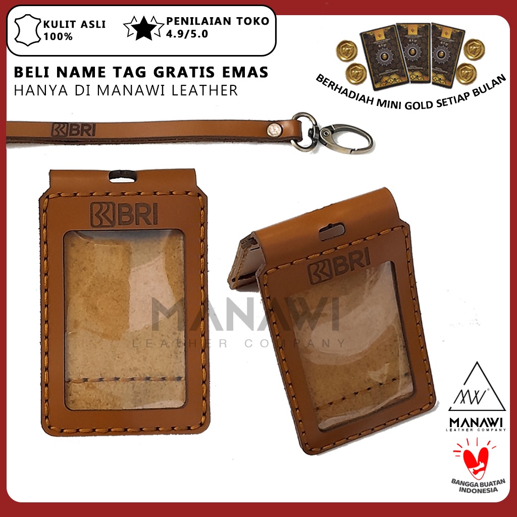 Jual Name Tag Holder Kulit Asli Model Lipat Shopee Indonesia