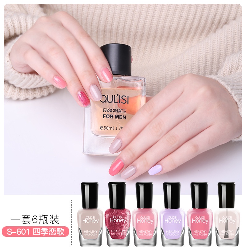 Jual HALAL HEALTHY NAIL POLISH ISI 6 OULISI HONEY BISA BUAT SHOLAT