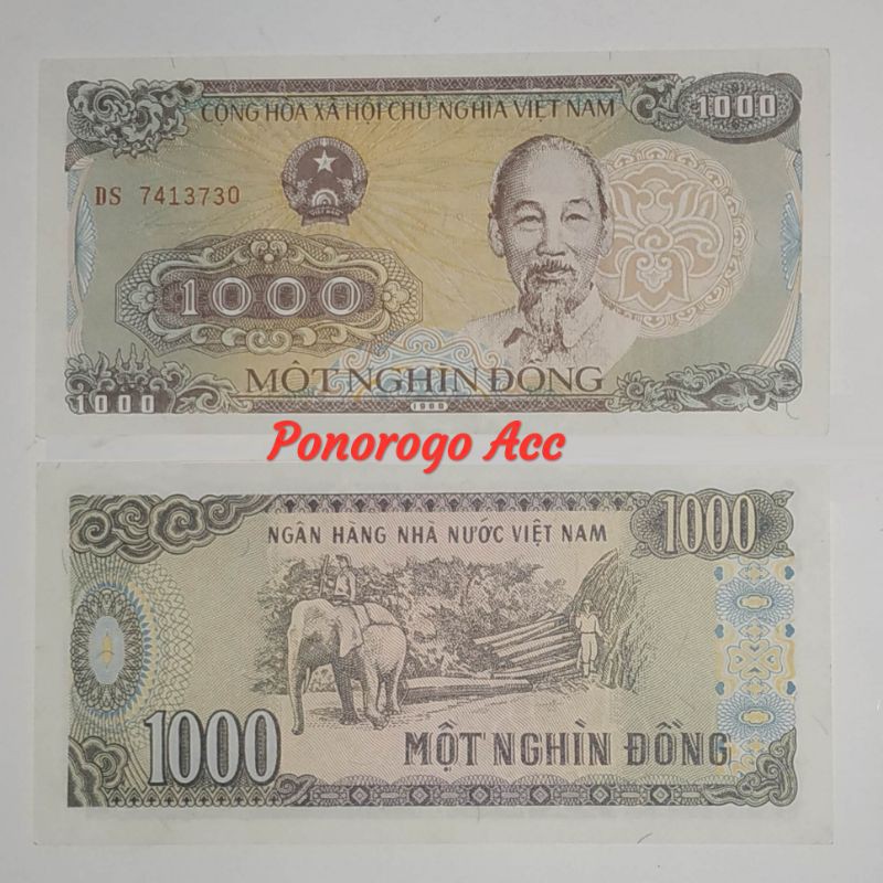 Jual (GRESS) Uang kuno 1000 dong vietnam 1000 mot nghin dong viet nam