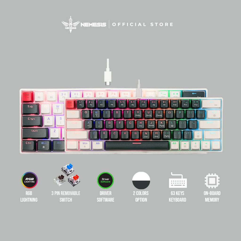 Jual Keyboard Gaming Mechanical 63 Keys Removable HELENS MKN06 NYK