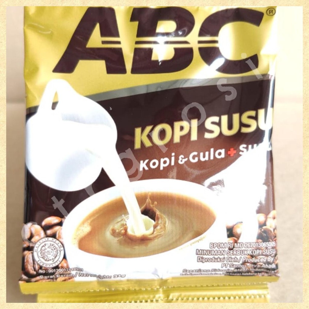 Jual ABC KOPI SUSU SACHET 10PCS X 31GR Shopee Indonesia
