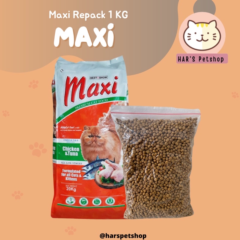 Jual Makanan Kucing Maxi Repack 1Kg/ Makanan Kucing Murah Maxi Repack