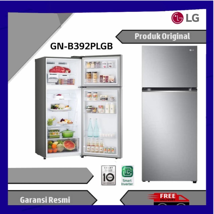 Jual LG GNB392PLGB KULKAS 2 PINTU LINEAR INVERTER COMPRESOR 392 LT GC