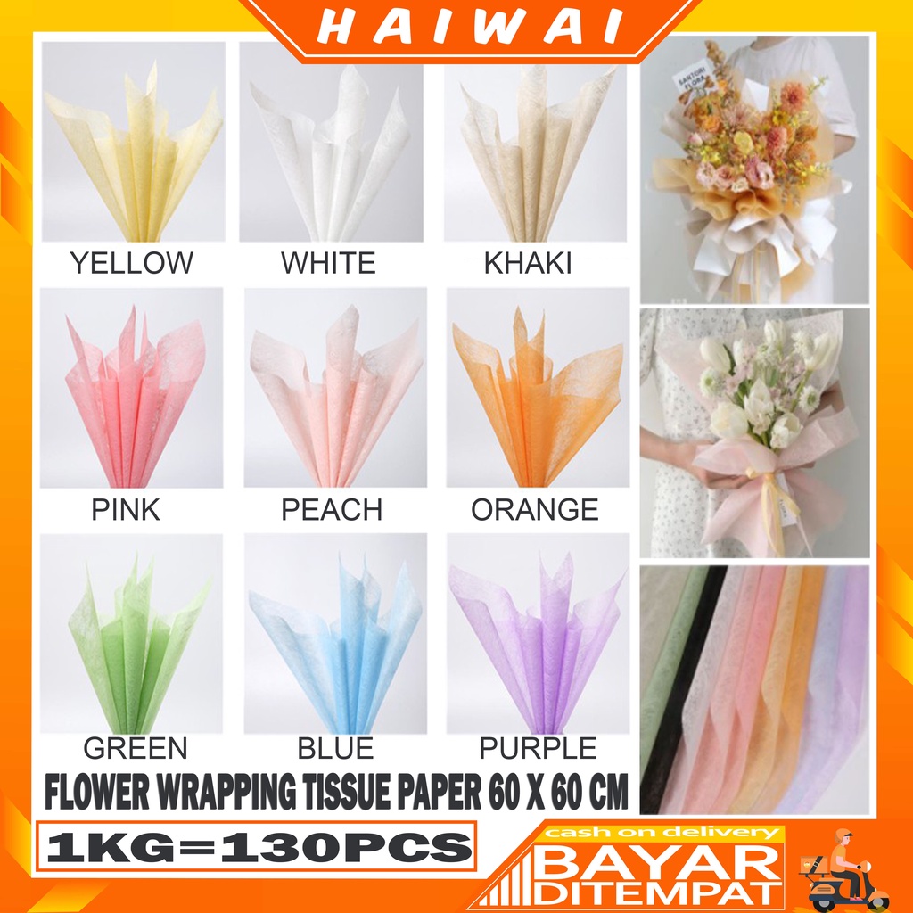 Jual HaiWai COD Tissue Paper Flower Wrapping Paper Waterproof / Korean