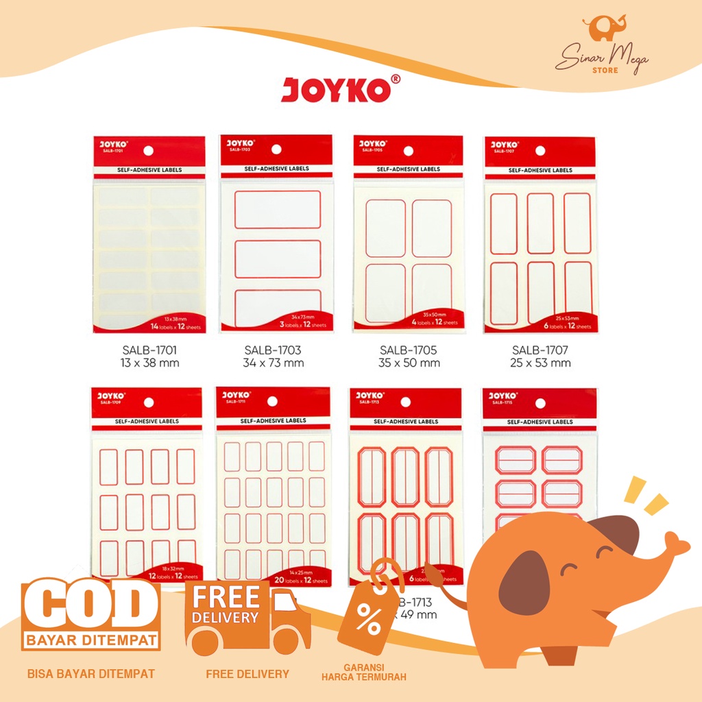 Jual Joyko SelfAdhesive Labels SALB / Label Sticker Self Adhesive