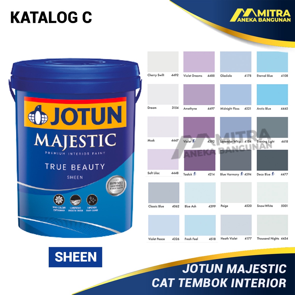 Jual CAT TEMBOK INTERIOR JOTUN MAJESTIC TRUE BEAUTY SHEEN 2,5 LITER
