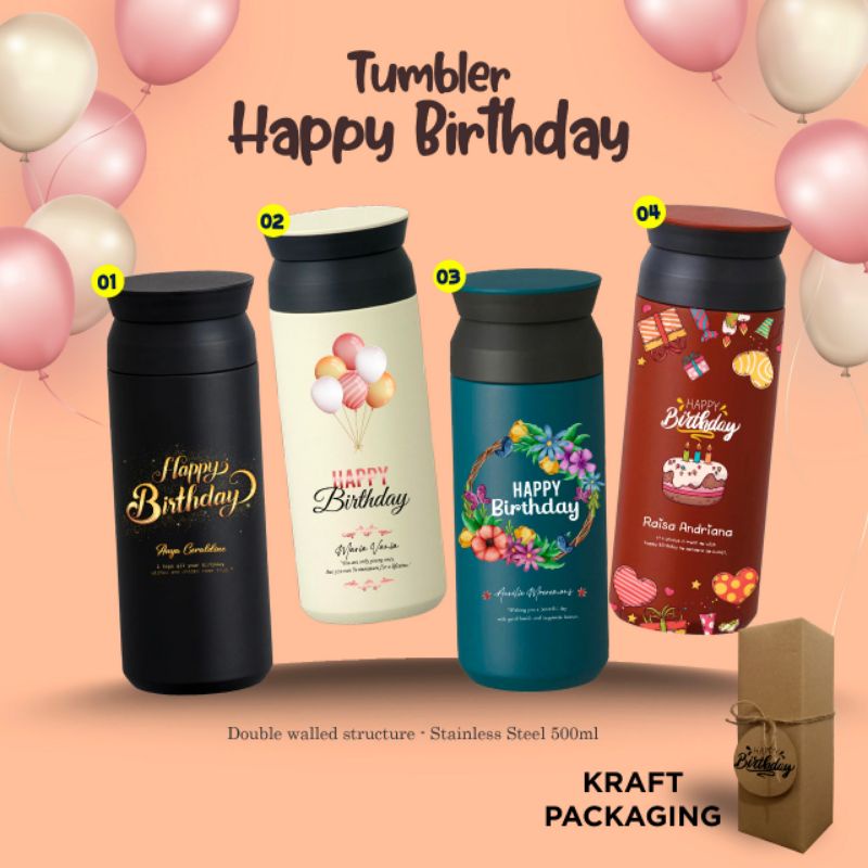 Jual Tumbler custom tema ultah ulang tahun / kado ultah / birthday's