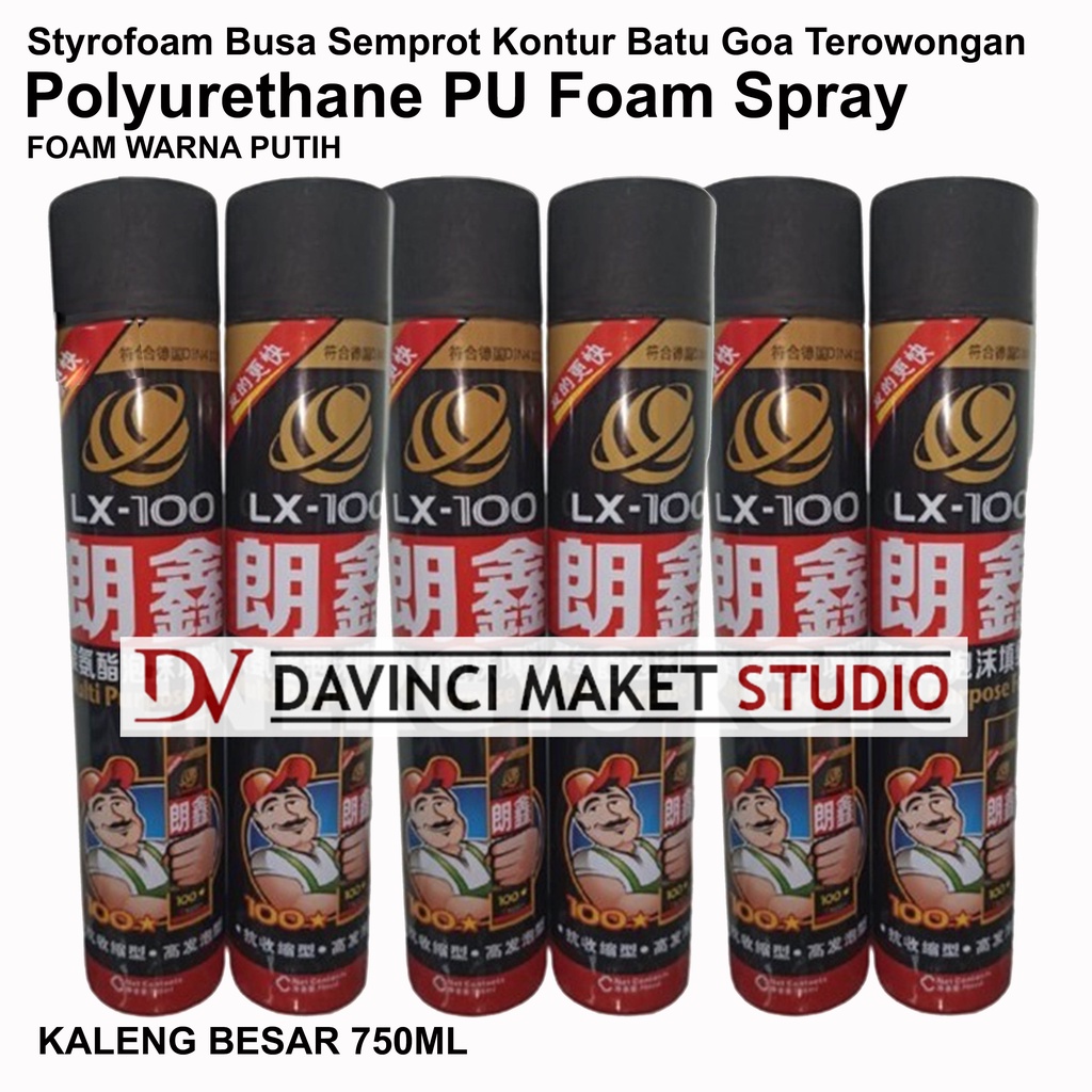 Jual Polyurethane PU Foam Spray 750ml Styrofoam Busa Semprot Kontur