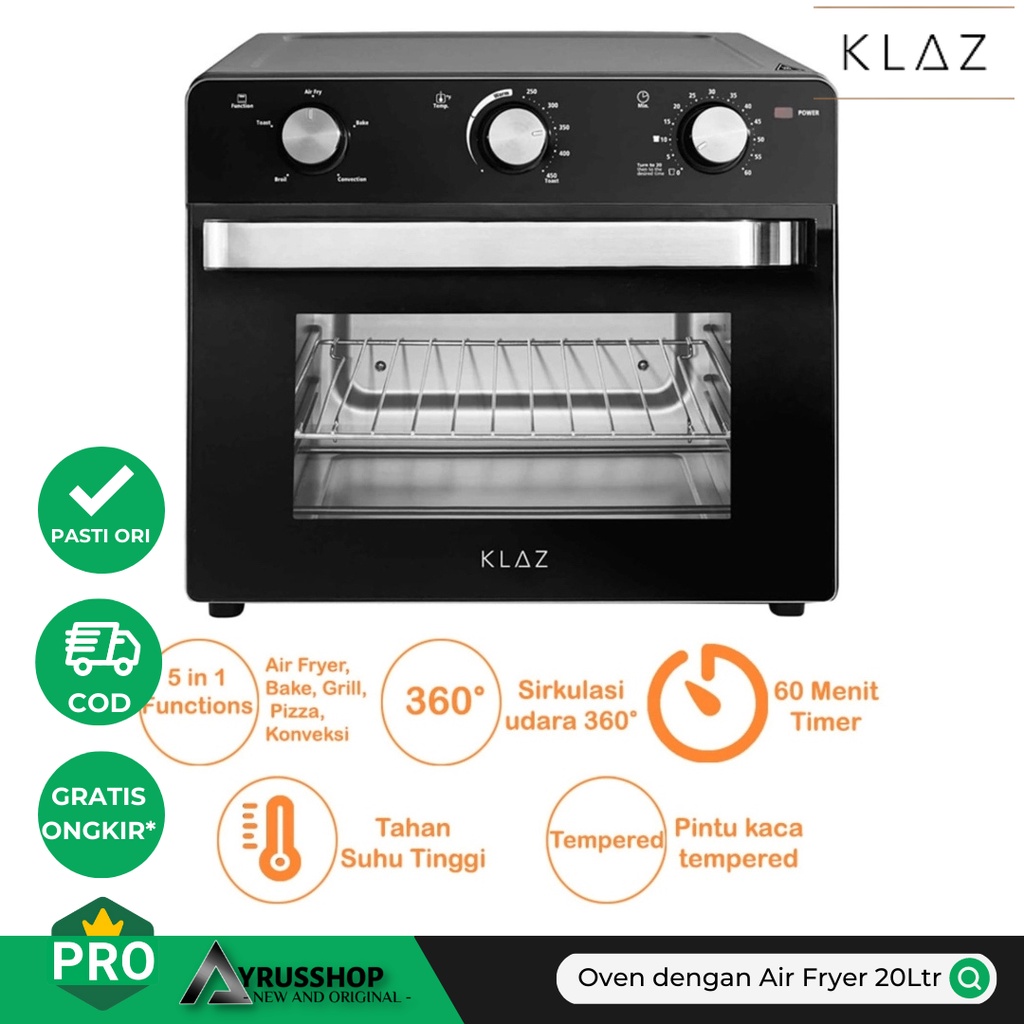 Jual KLAZ Electric Oven AIR FRYER 5in1 GrillFryerBakePizza