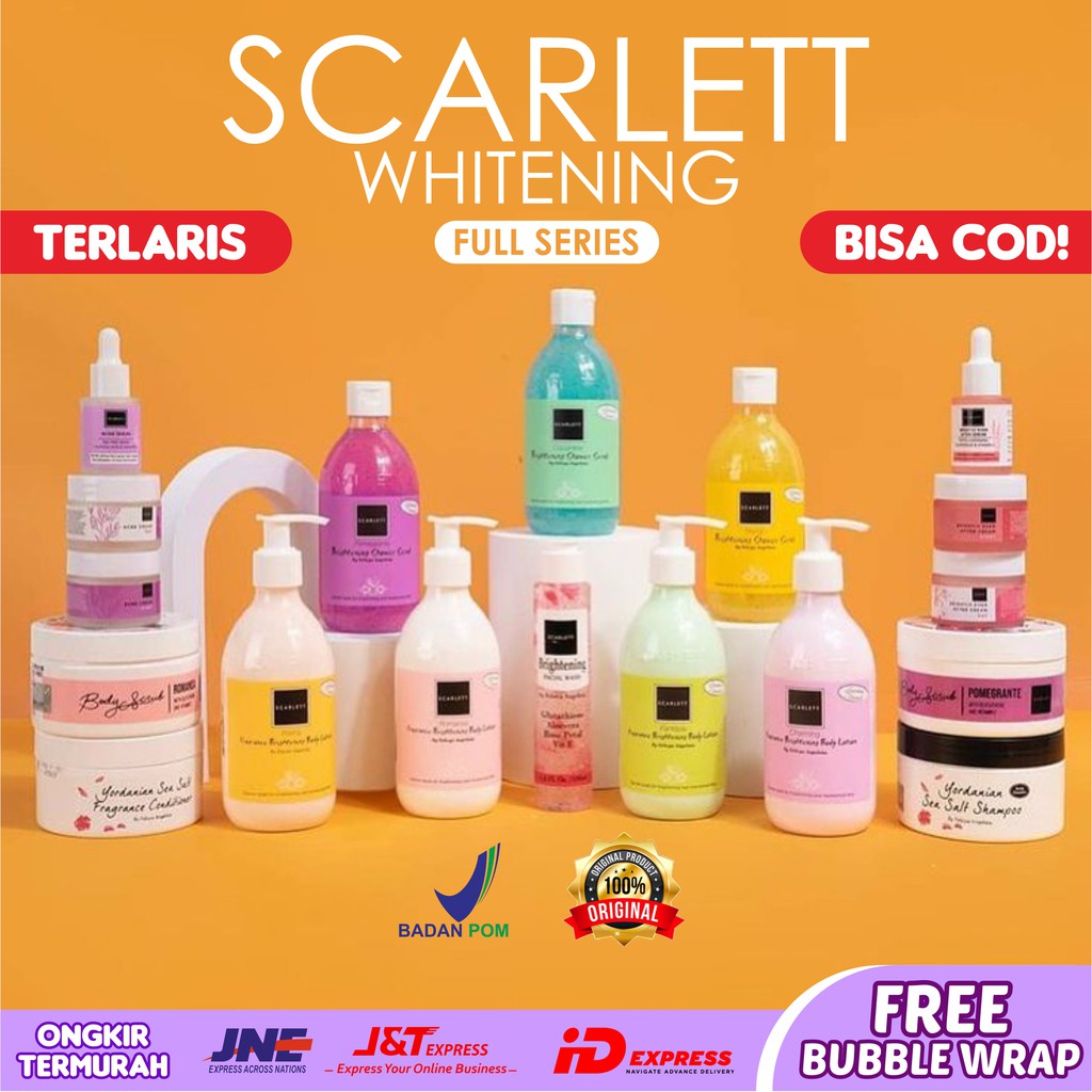 Jual ( HARGA 52K ) SCARLETT WHITENING BODY LOTION BODY SCRUBSCARLET