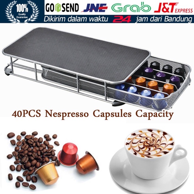 Jual 40pcs Tempat Kapsul Kopi Behan Besi Coffee Capsules Drawer Rak